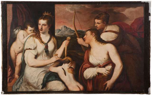 Image of Representation of Cupid, or Amour, servant of Venus, as a by  French School, (19th century)