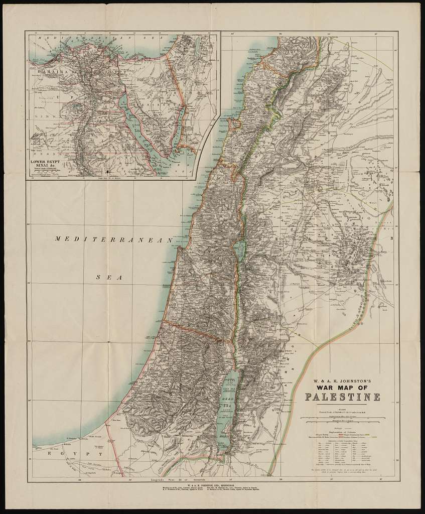 W & A K Johnston's war map of Palestine (5008037) - PICRYL - Public ...