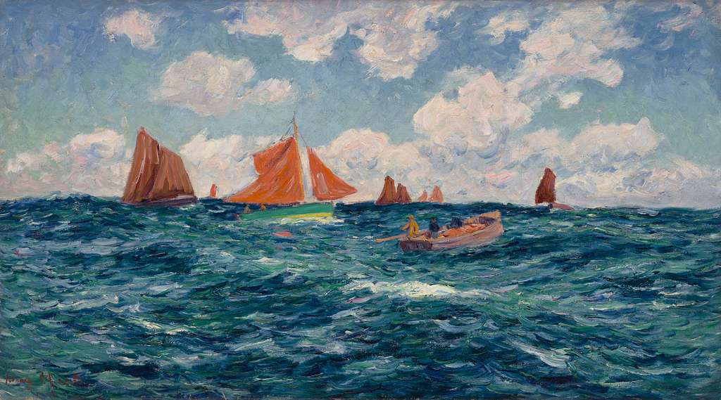 Barque de Peche en Mer by Henry Moret