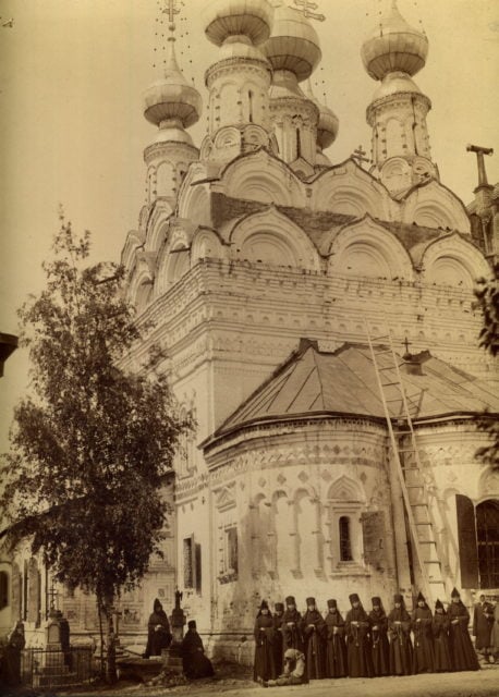 Nuns At The Walls Of The Trinity Cathedral. Murom, Vladimir Province ...