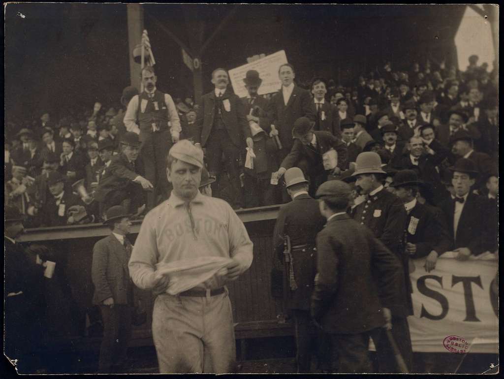 The Pittsburgh Pirates in the dugout at the Huntington Avenue