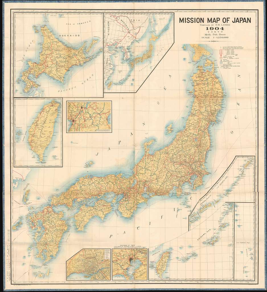 1904 Landis Missionary Wall Map Of Japan And Taiwan PICRYL Public   1904 Landis Missionary Wall Map Of Japan And Taiwan 42e008 1024 