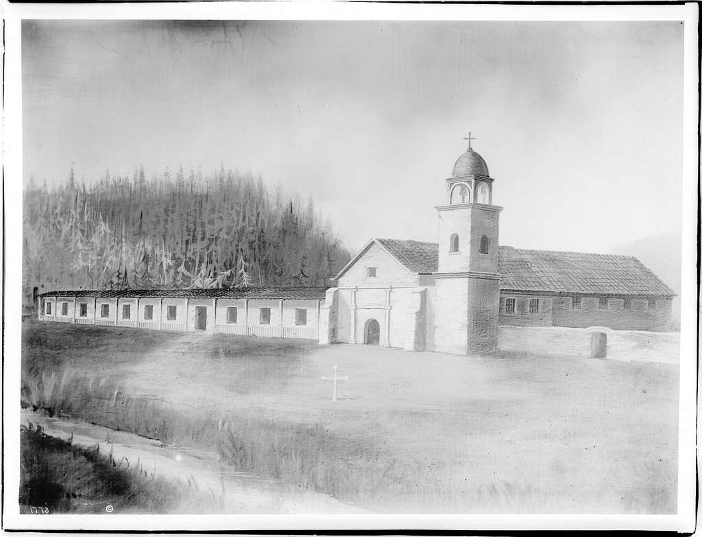 Painting of Mission Santa Cruz ca.1904 CHS 1778 PICRYL