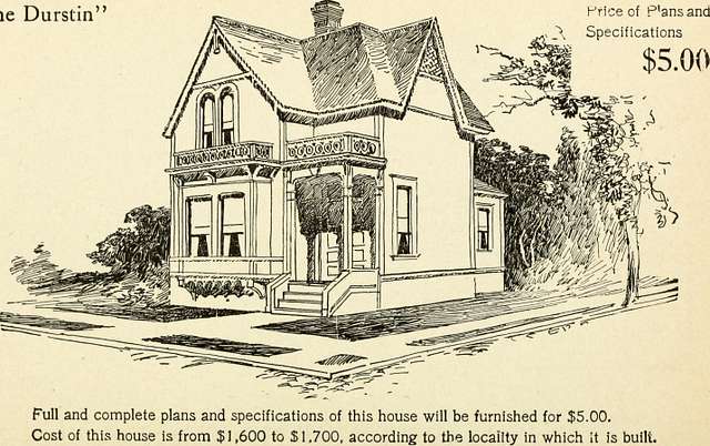 Hodgson's low cost American homes; perspective views and floor plans of ...