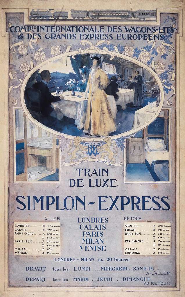 Louis Vuitton L'Orient Express Train 1980s Print