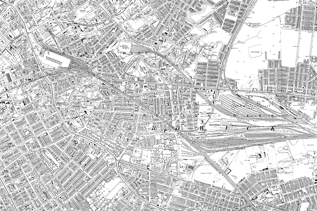 Map of Manchester and its Environs OS Map name 104-11, Ordnance Survey ...