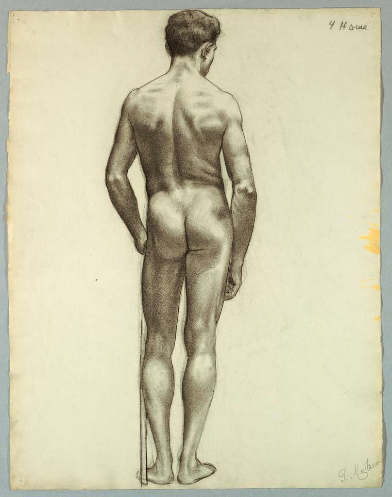 Drawing, Standing male nude seen from the back, ca. 1910 (CH 18437649) -  PICRYL - Public Domain Media Search Engine Public Domain Search