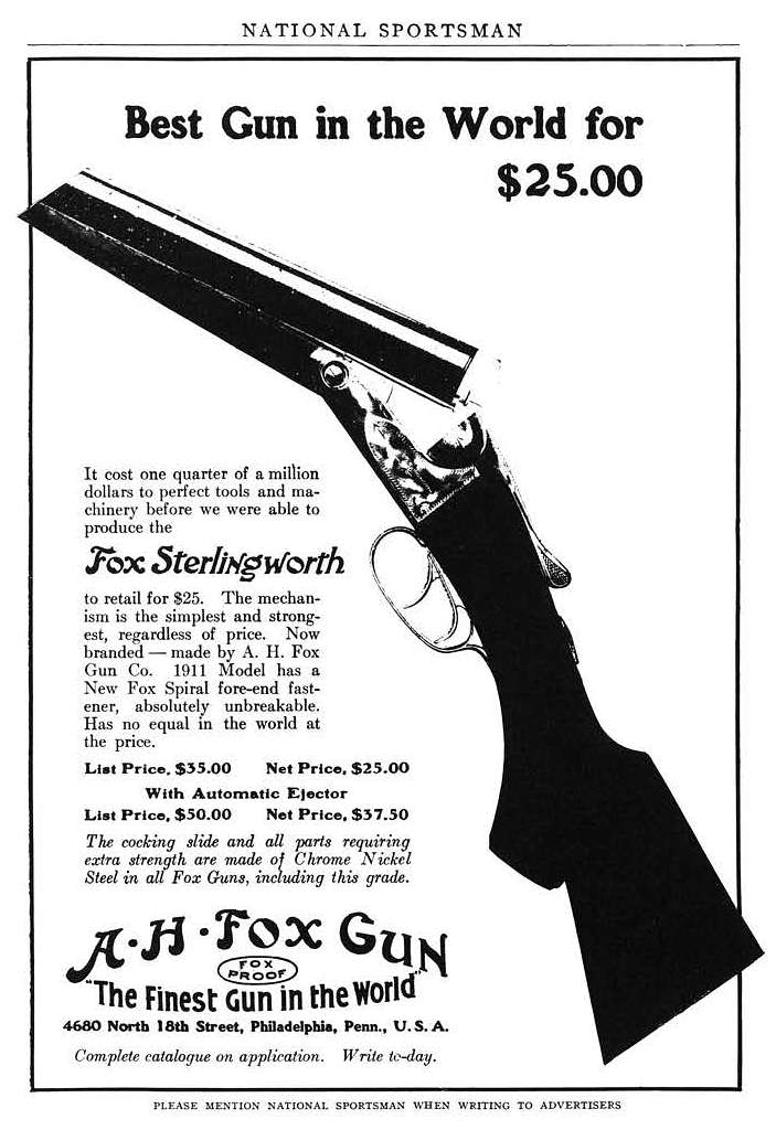 Fox Sterlingworth ad from National Sportsman, late 1910 - PICRYL - Public  Domain Media Search Engine Public Domain Search