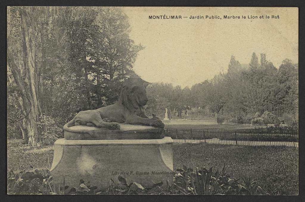 Montélimar - Jardin public, marbre le lion et le rat (34062247380 ...