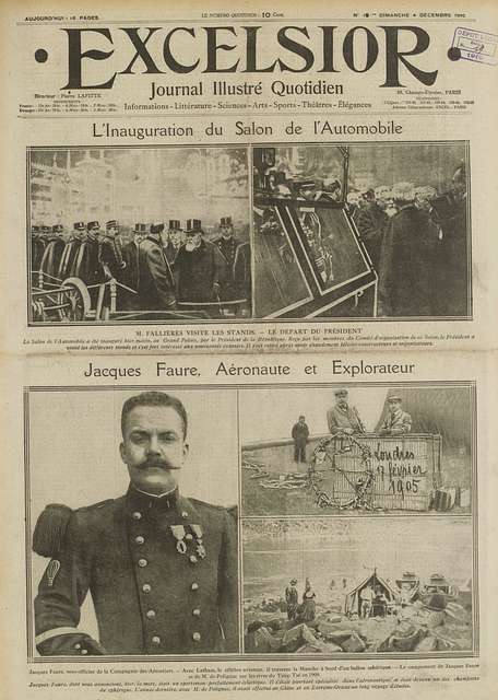 Une de l'Excelsior du 4 décembre 1910 - 