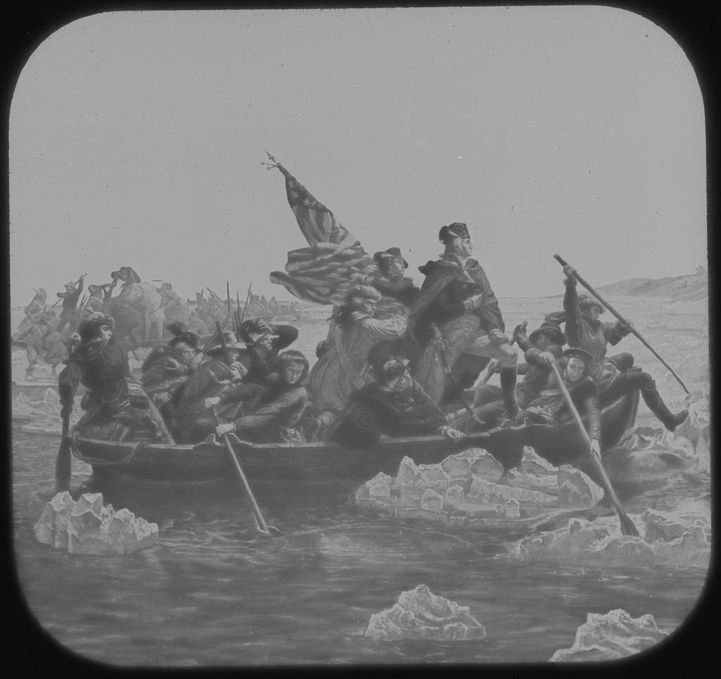 Washington Crossing the Delaware. December 1776. Copy from painting by ...