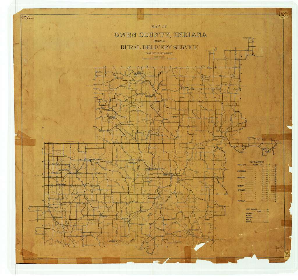 Map Of Owen County Indiana Showing Rural Delivery Service Dpla Bf36400d54751c56f1596cb32bd404cf Ee8bd0 1024 
