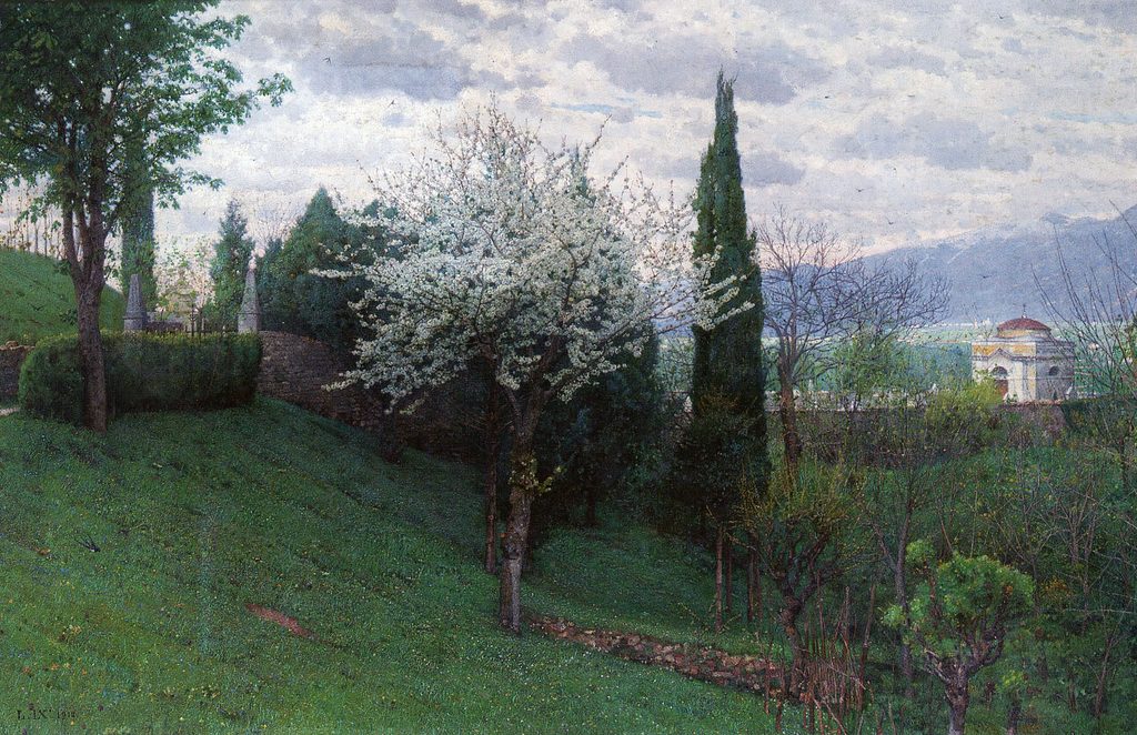 Peacful landscape The cemetery of Asolo 1912 by Luigi Nono