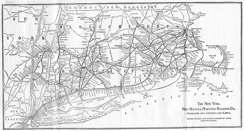 1915 New Haven Railroad system map - PICRYL Public Domain Search