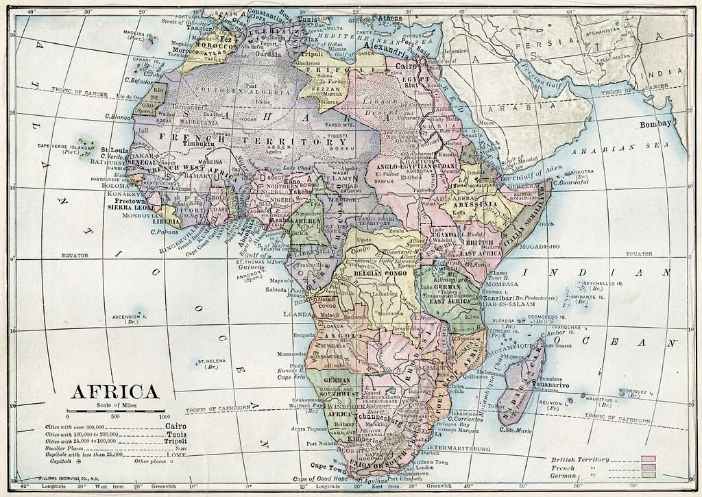 1916-Africa-political-map - Public domain map - PICRYL - Public Domain ...