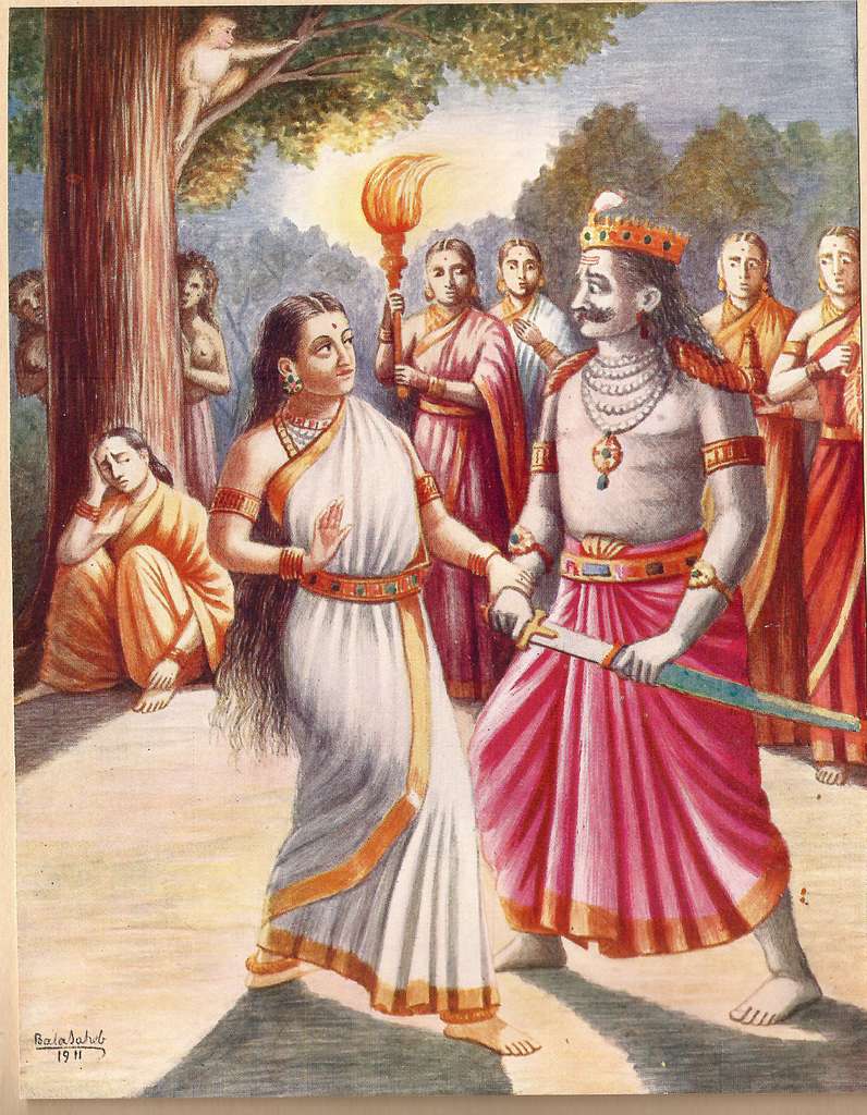 Vintage Lithograph Print Ramayana Battle Raja Ravi Varma Ravan Vadh Ram  Laxman 