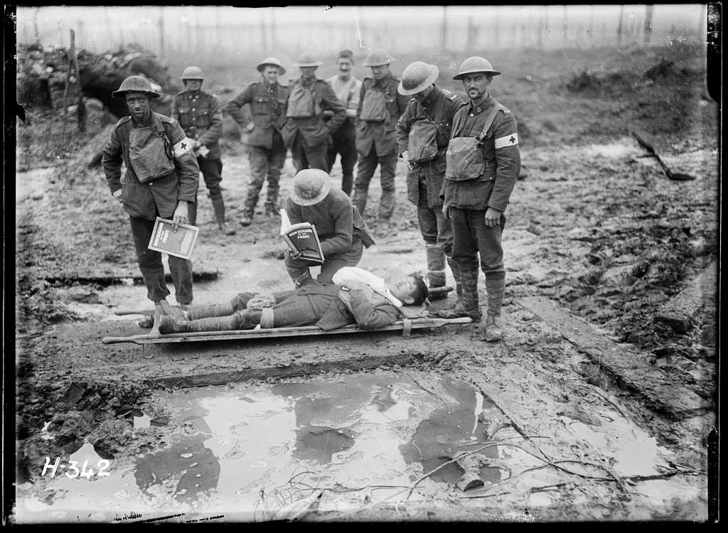 World War I soldiers of 3rd Battalion, New Zealand Rifle Brigade, at ...