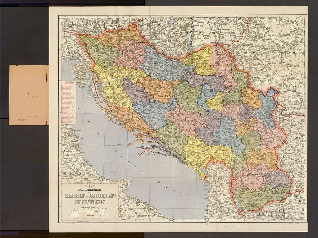 1918 map - Artaria's Handkarte des Königreiches der Serben, Kroaten und ...