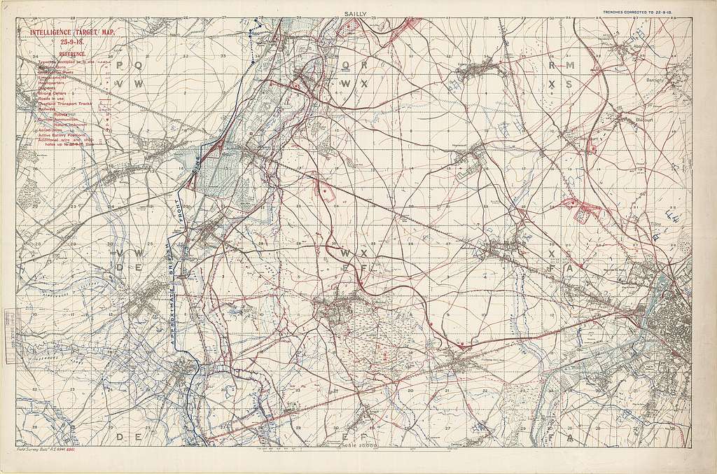 Battle of the Canal du Nord - Intellligence Target Map (25 Sept 1918 ...