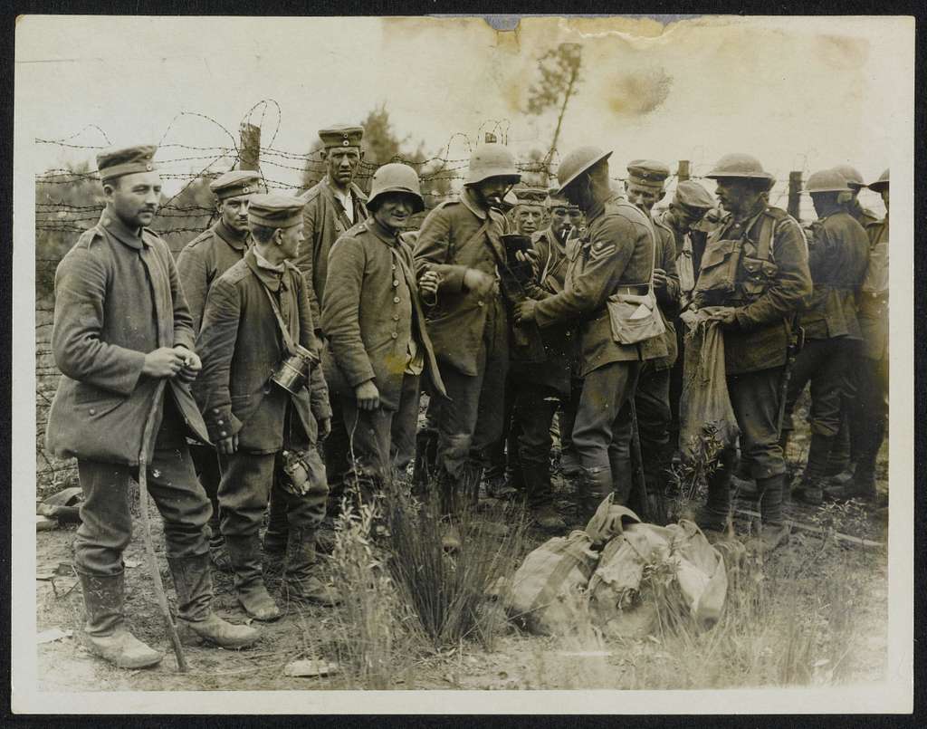 The battle of Flanders. A scene in a prisoner's cage - PICRYL - Public ...