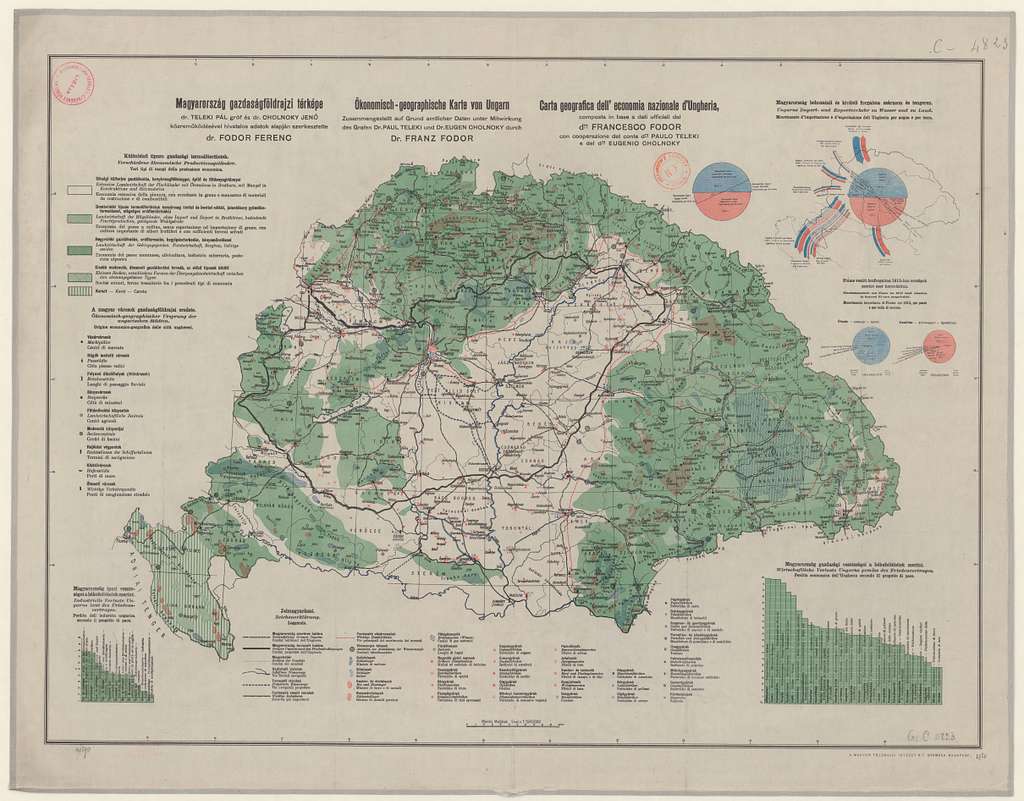 Magyarország gazdaságföldrajzi térképe Dr. Teleki Pál gróf és Dr ...