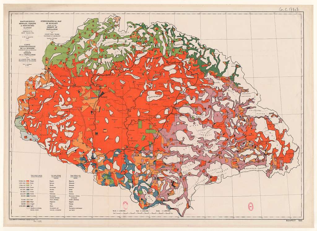 Magyarország Néprajzi Térképe a népsűrűség alapján... - par le Comte ...