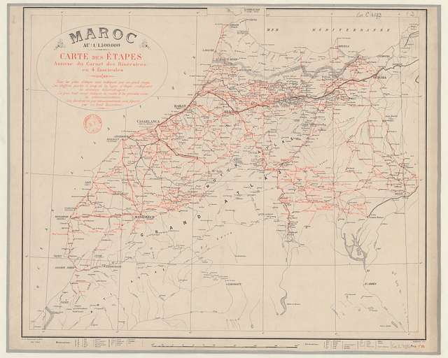 Maroc au - 1-1.500.000. Carte des étapes. Annexe du carnet des ...