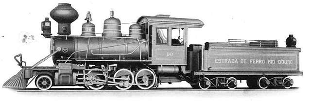 2 B 2 Cylinder Steam Locomotive Brazil Brasil ca 1910