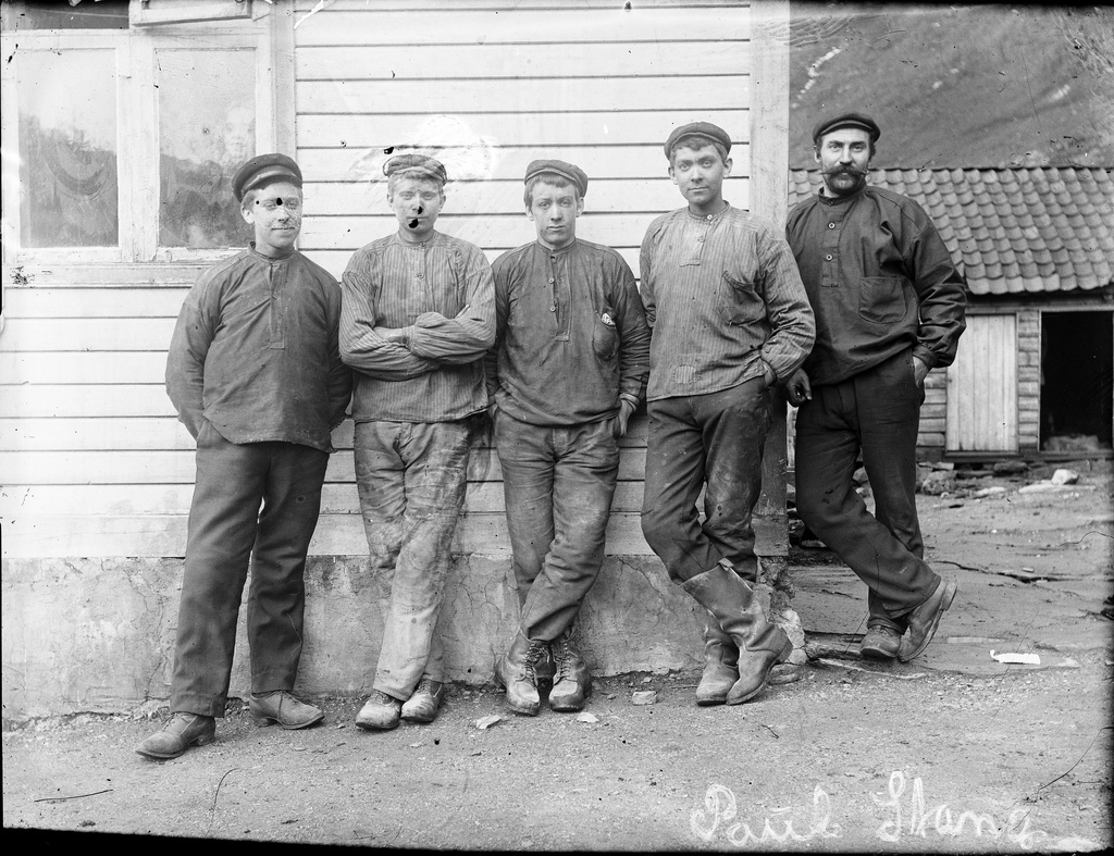 Пять рабочих. Норвегия 1908. Norway workers.