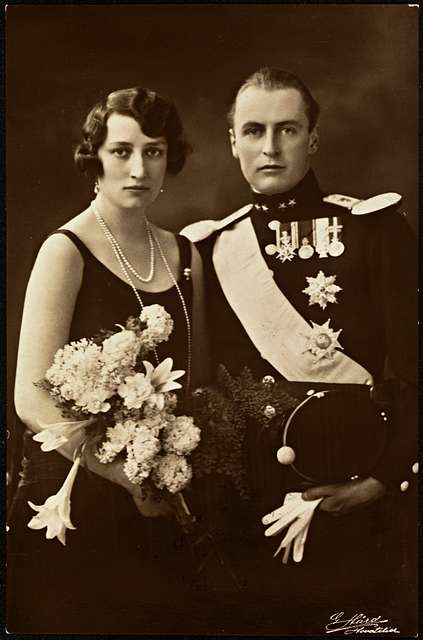 Portrett av Kronprinsesse Märtha og Kronprins Olav, 1929 (6958951721 ...