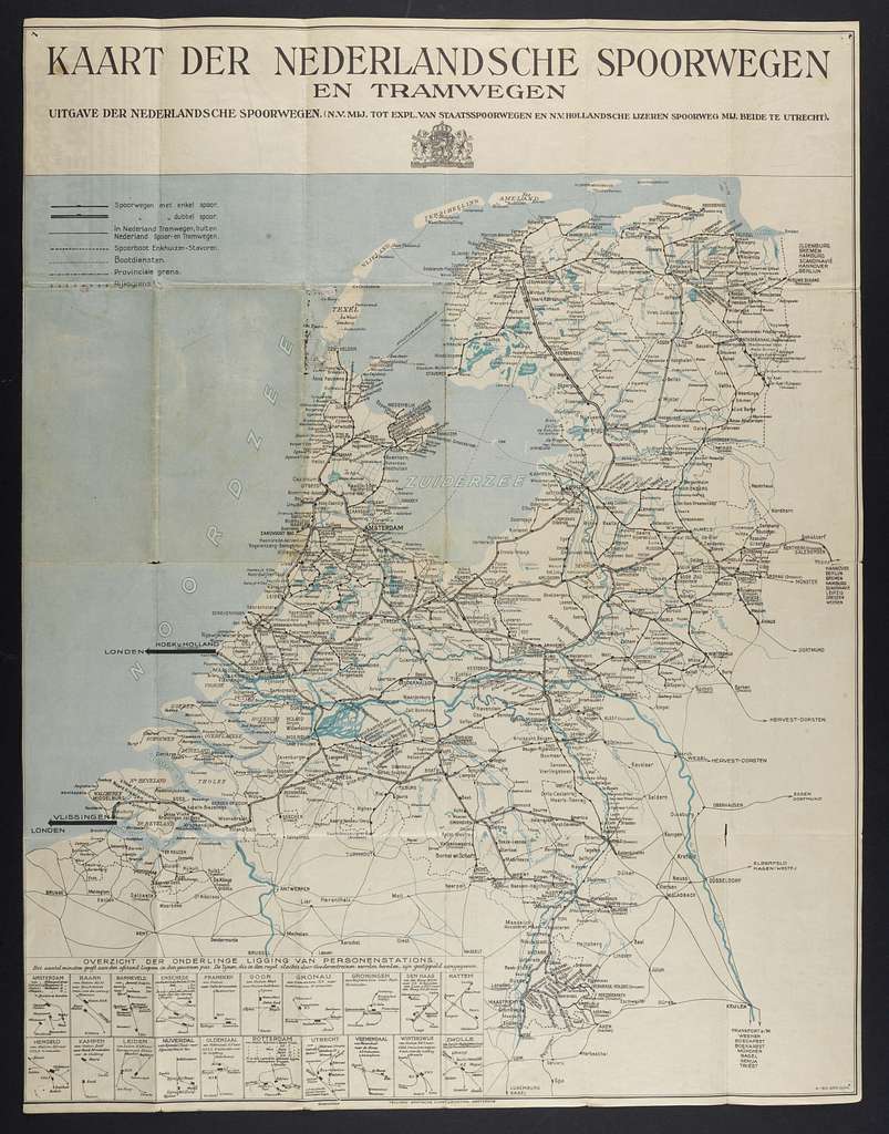 HUA-29383-Kaart Van Het Lijnennet Van De Spoorwegen En Tramwegen In ...