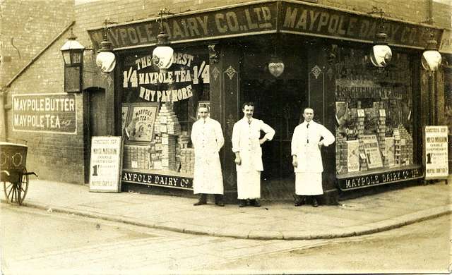 PRESCOT - ECCLESTONE STREET - MAYPOLE DAIRY - OLD REAL PHOTO POSTCARD ...