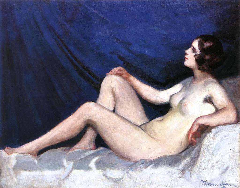 Thorma, János - Nude in Blue Background (1930s) - PICRYL - Public Domain  Media Search Engine Public Domain Search