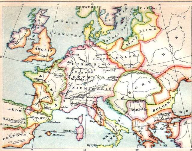 Europa w XII wieku Ultima Thule Public domain map PICRYL