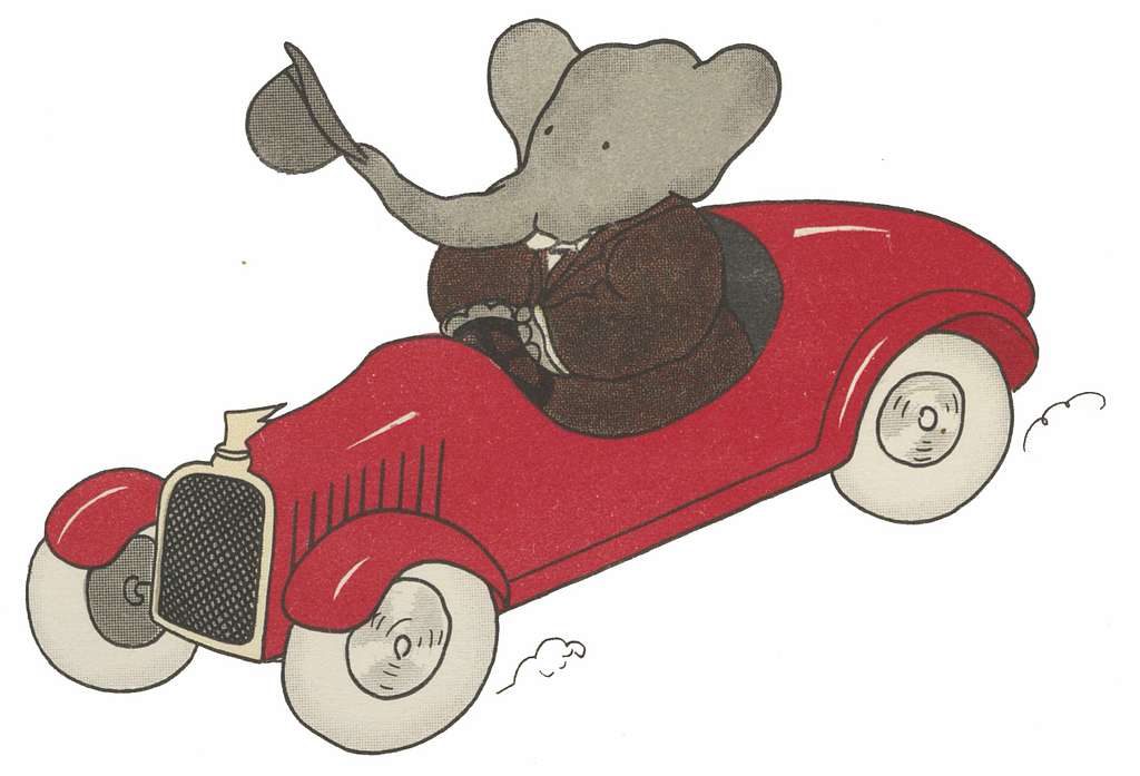 Babar driving a car Coffee Mug by Brunhoff - Fine Art America