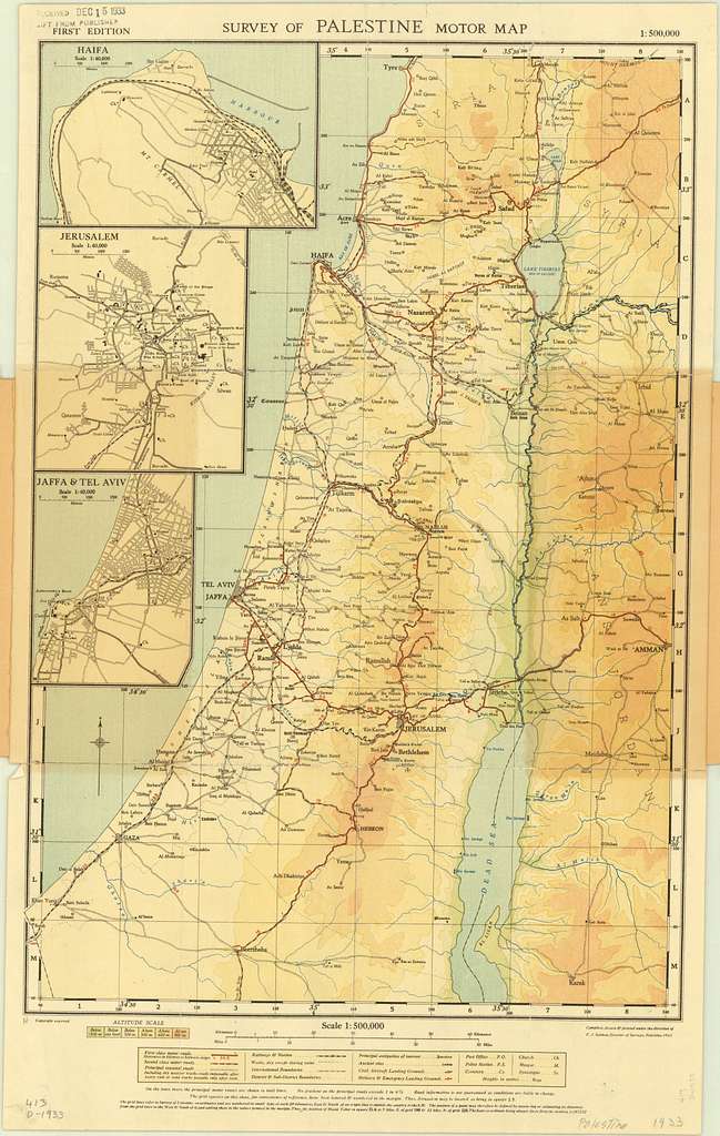 1933 Motor Map Of Palestine, Survey Of Palestine - Picryl Public Domain 