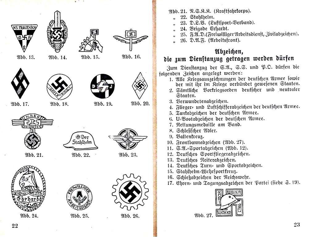 Beppo Bässler - Aufbau Und Abzeichen Der NSDAP SA SS HJ PO NSBO DAF ...