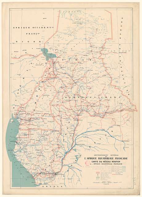 Carte du réseau routier de l'Afrique équatoriale française. 1-3.000 ...