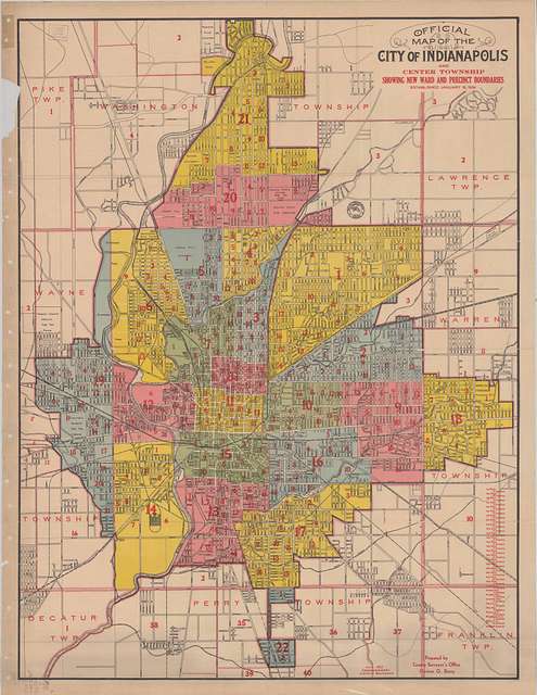 Map of Indianapolis and Center Township, 1934 