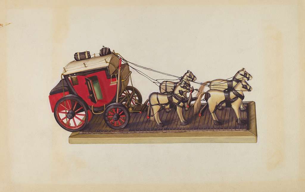 Laura Bilodeau, Wooden Model - Coach & Four Horses, c. 1937, NGA 21390 ...