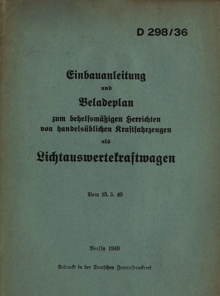 D 298-36 Einbauanleitung Und Beladeplan Zum Behelfsmäßigen Herrichten ...