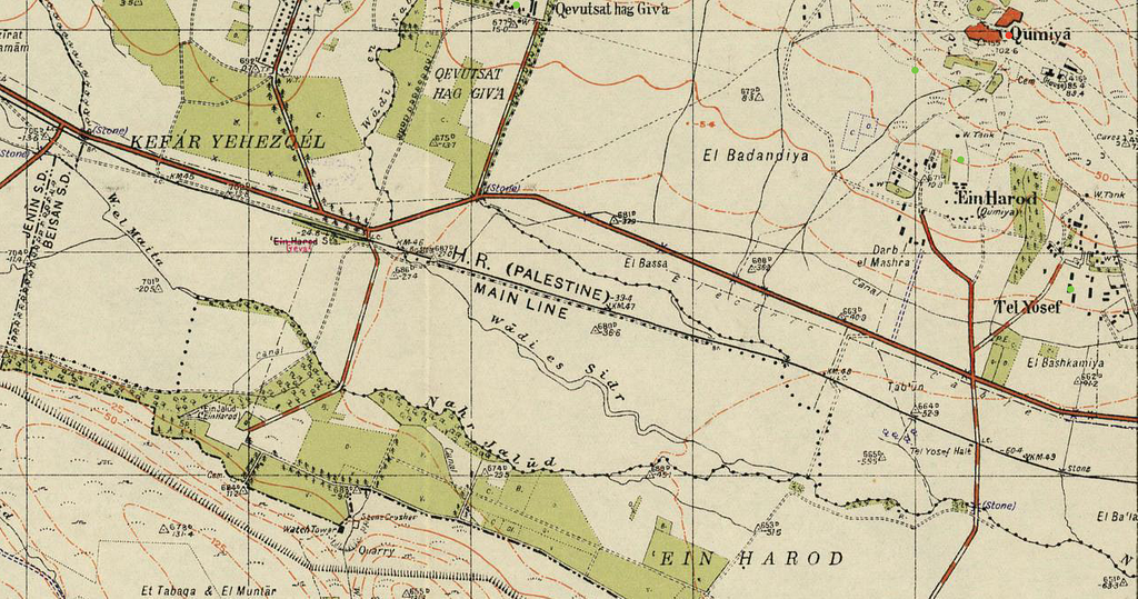 1940s Survey of Palestine map of Ein Harod and Ain Jalud - PICRYL ...