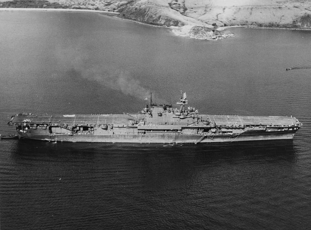 USS Enterprise (CV-6) at Noumea, New Caledonia, 10 November 1942, while ...