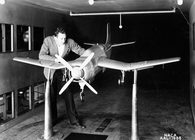 Ryan FR-1 in NACA Ames 40x80 foot Wind Tunnel. - PICRYL Public Domain Image