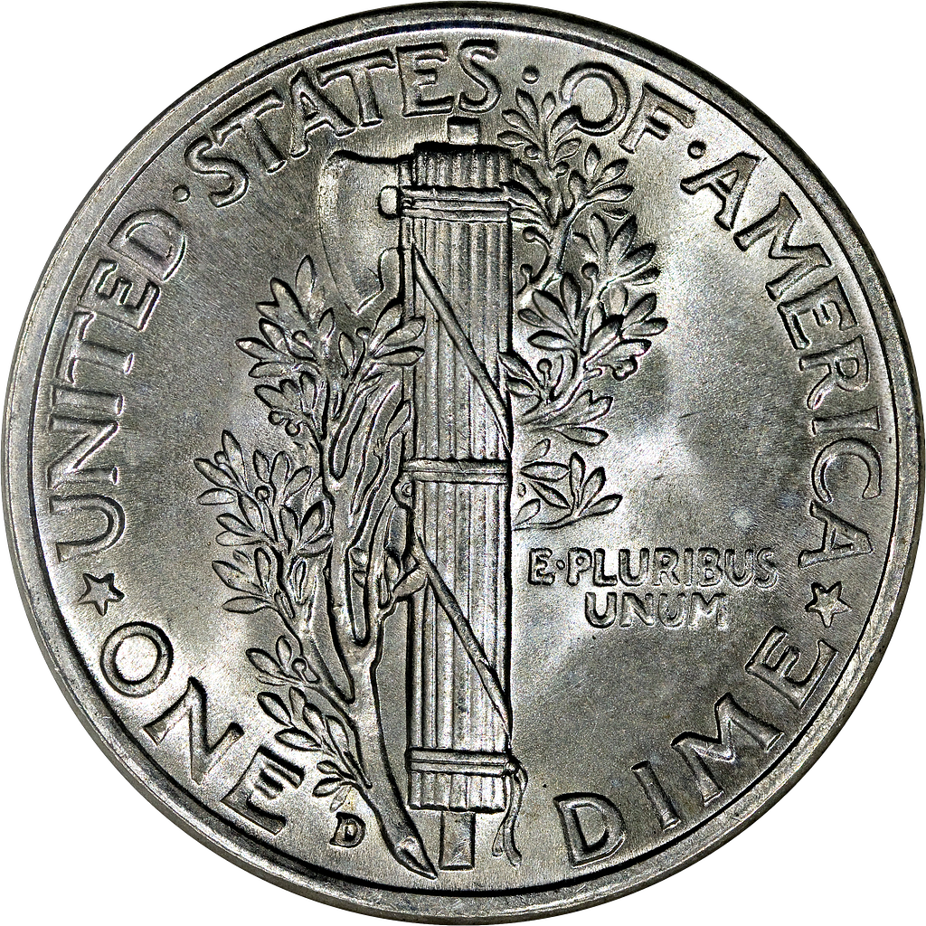 WWII Shell Mercury Dime Money Clip (Grid)