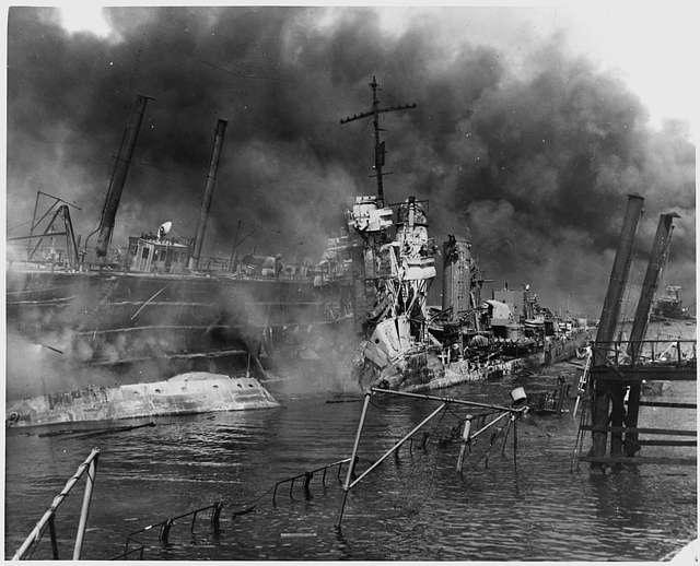 Naval Photograph Documenting The Japanese Attack On Pearl Harbor ...