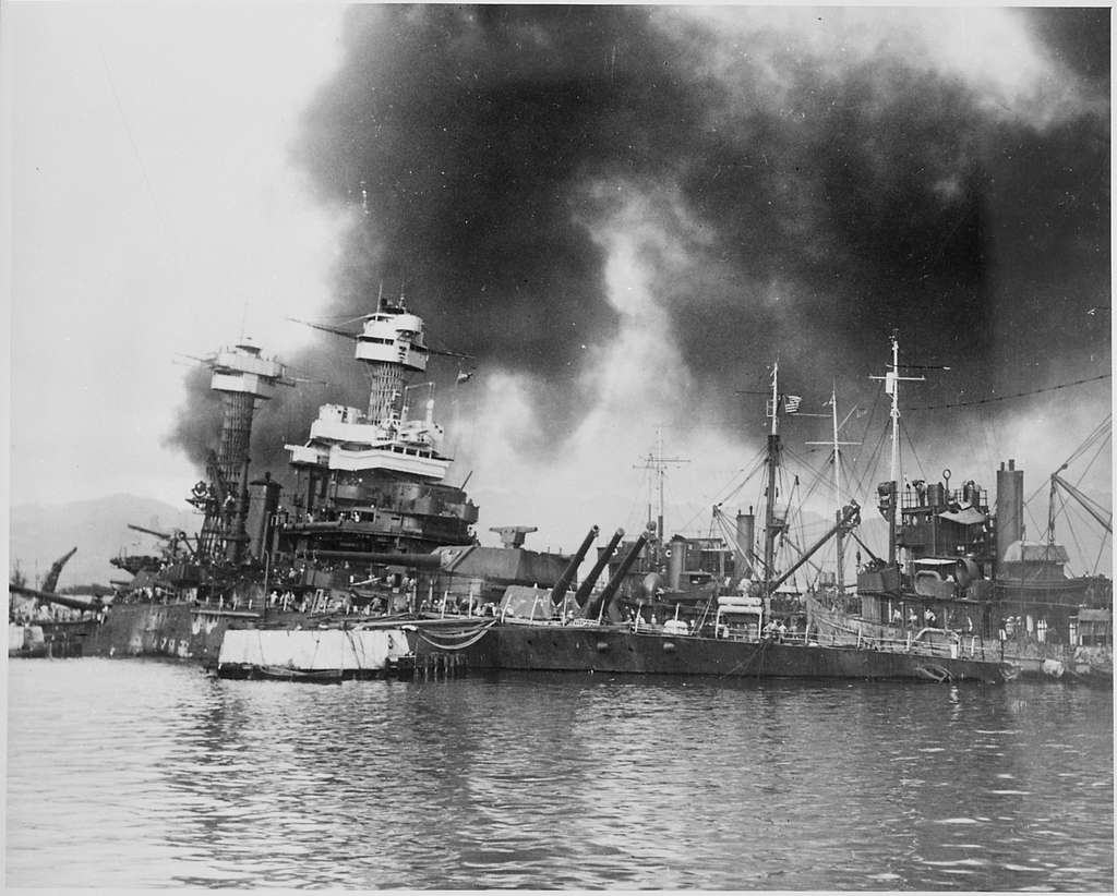 Naval Photograph Documenting The Japanese Attack On Pearl Harbor ...