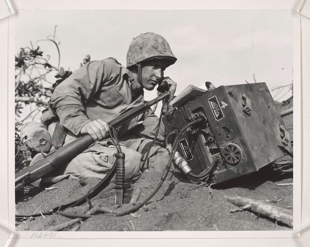 Iwo Jima----Radio operator on Iwo Jima. (49482770697) - PICRYL