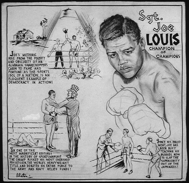 Photo: BOXING GLOVES HEAVYWEIGHT CHAMPION JOE LOUIS ARRIVE AT THE NATIONAL  MUSEUM OF AMERICAN HISTORY - WAPG2007013102 