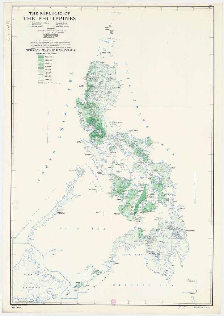 The Republic Of The Philippines Population Density By Provinces Department Of State